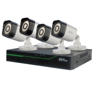 KIT-3104XE-CL/4-BS31A11B Kit XVR ZKTeco XVN de 4 canales 4 cámaras de plástico HD 720P